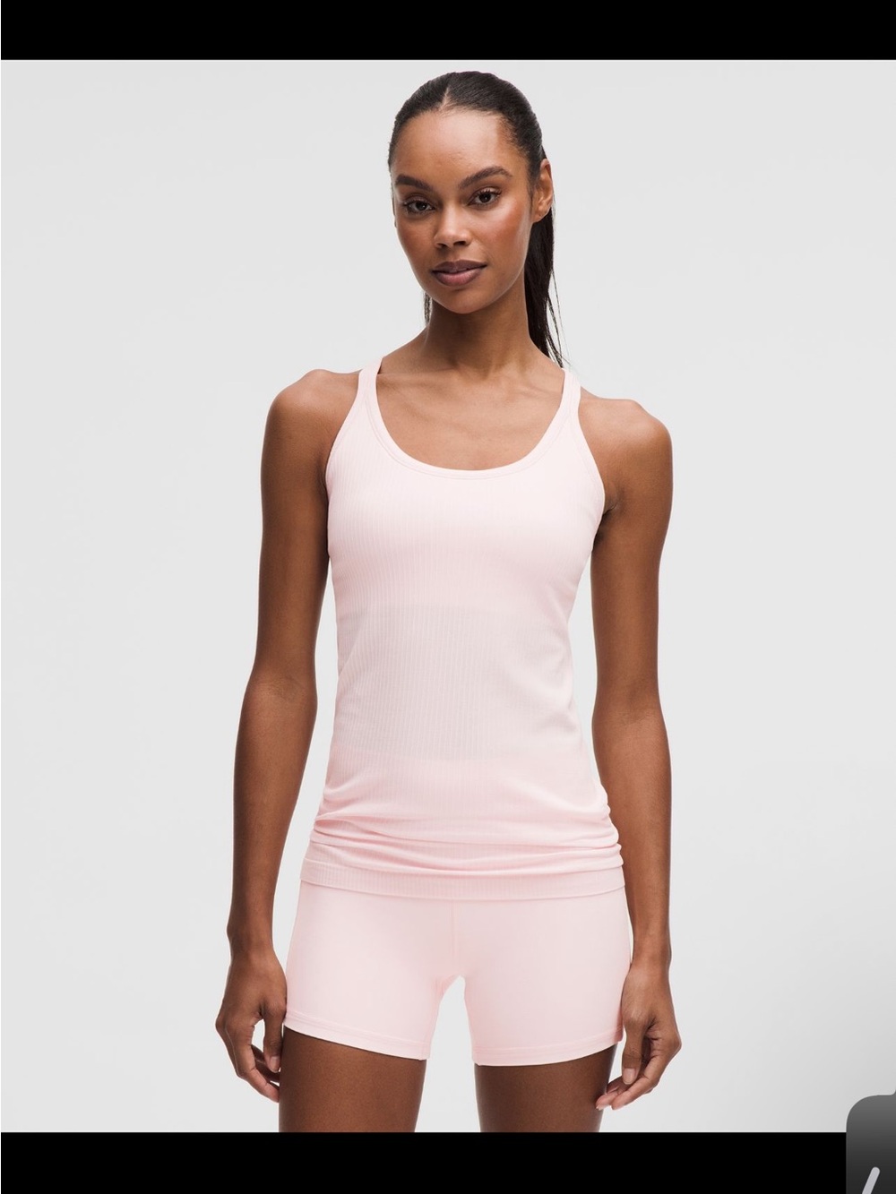 Lululemon Ebb to Street Sold Out Pink Pearl Ribbed Racerback Tank size 10